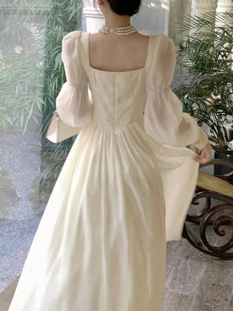 Aiertu Elegant Fashion Casual Midi Party Dresses Women Autumn Vintage A-Line Birthday One Pieces Vestidos Female Chic Robe Mujers New Aiertu