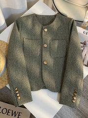 Aiertu  Spring Autumn Women's Suit New Single Breasted Small Fragrance Green Suit Jacket Lady Blazer All-match Casual Coat Tops Aiertu