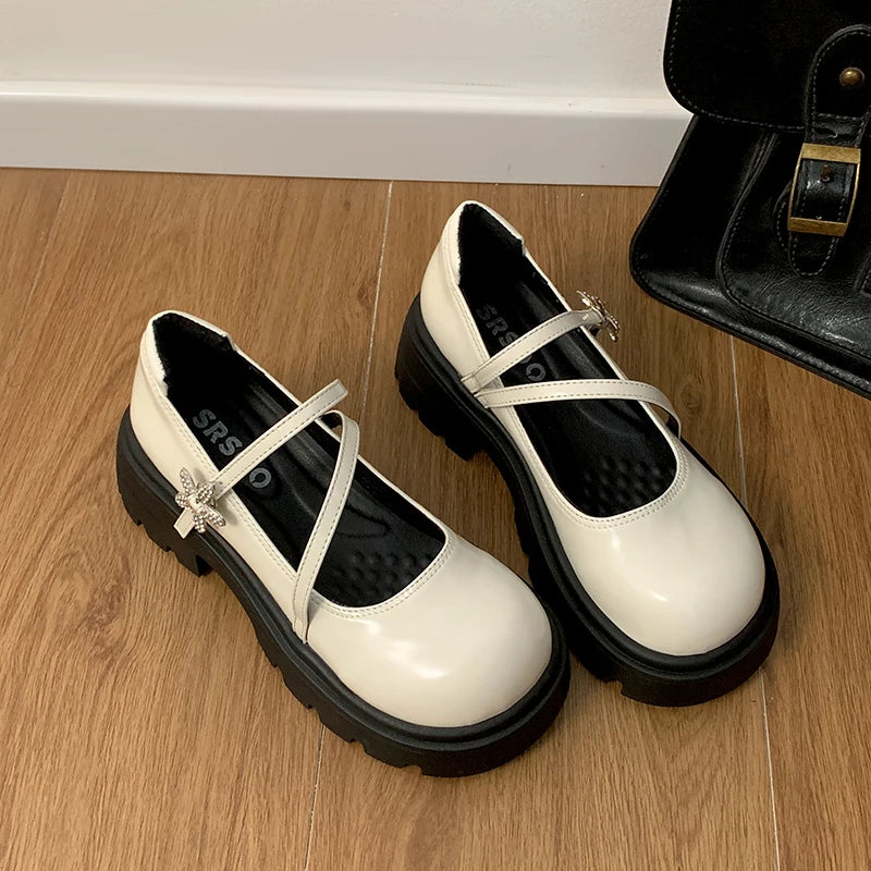 Aiertu Back  to school Designer Platform Heel Women Mary Jane Shoes Fashion Shallow Round Toe Autumn Ladies Dancing Party Prom Pumps Aiertu