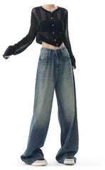 Aiertu Autumn Vintage Chicly Slim Button Female High Waisted Jeans American Basic Simple Casual Fashion S-XL Baggy Jeans Women Aiertu