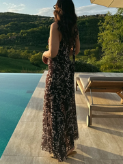 AIERTU  -  New Summer Polka Dot Chiffon Dress Women Sexy V-Neck Sleeveless Scarf Collar Midi Vestidos Elegant Retro Party Prom Sun Dress Aiertu