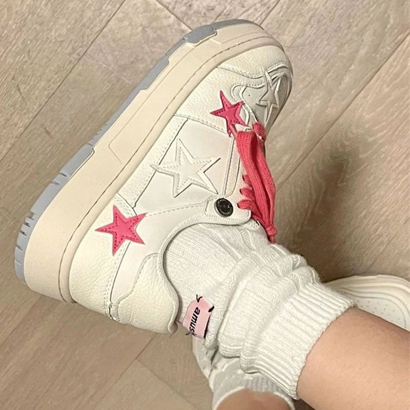 Aiertu Women Casual Sneakers Personalized Stars Skateboard Flat Comfortable Running Sport Shoe Tennis Trainers Walking Sneakers 35-40 Aiertu