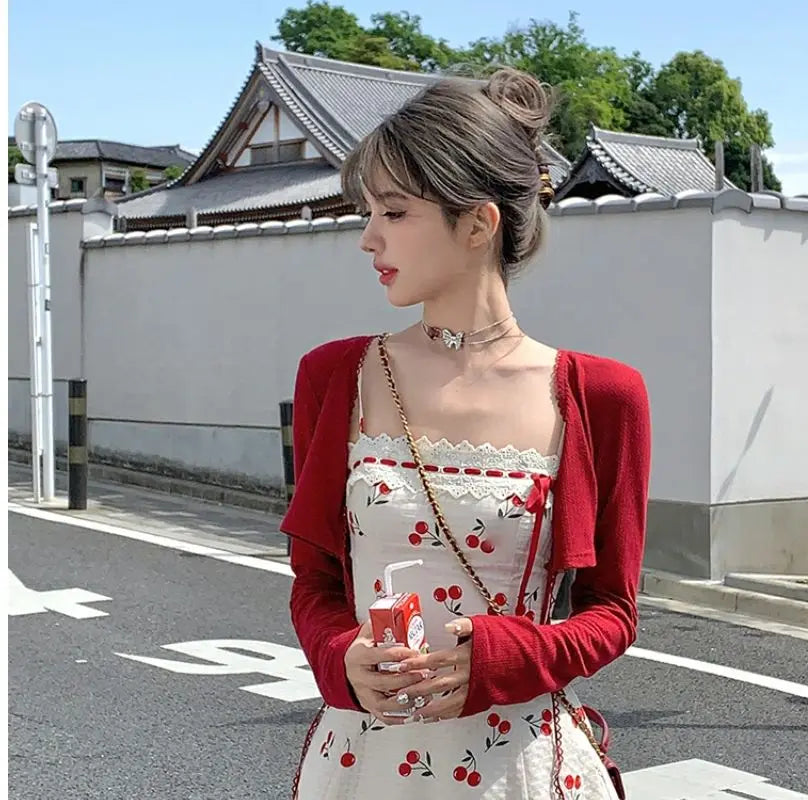 Aiertu Coquette Lace Kawaii Mini Slip Dress Sweet Girls 2024 Summer Sundress Spaghetti Strap Casual Party Dresses Fashion Aiertu