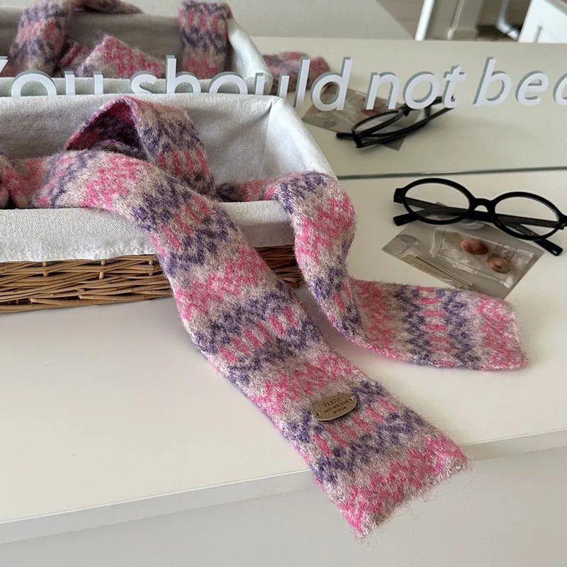 AIERTU  -  Women's Winter Scarf Sweet Warm Fel Island Style Knitted Wool Scarf High End Retro Thickened Warm Woolen Scarf Fashion Scarf Aiertu