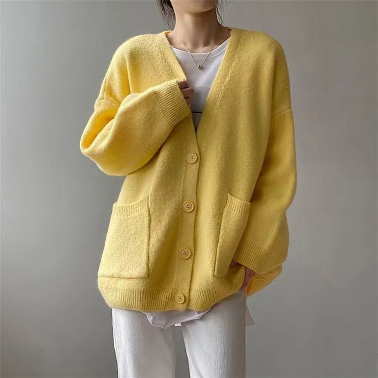 AIERTU  -  Girly Knitted Sweater Cardigan Long-sleeved Jacket College Style Autumn and Winter Sweater Women Aiertu