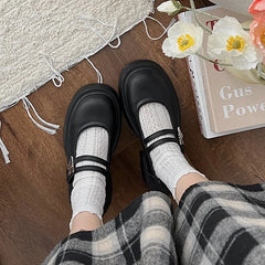 Aiertu Back  to school Ladies platform shoes with wedges and Mary Jane fashion shoes Aiertu