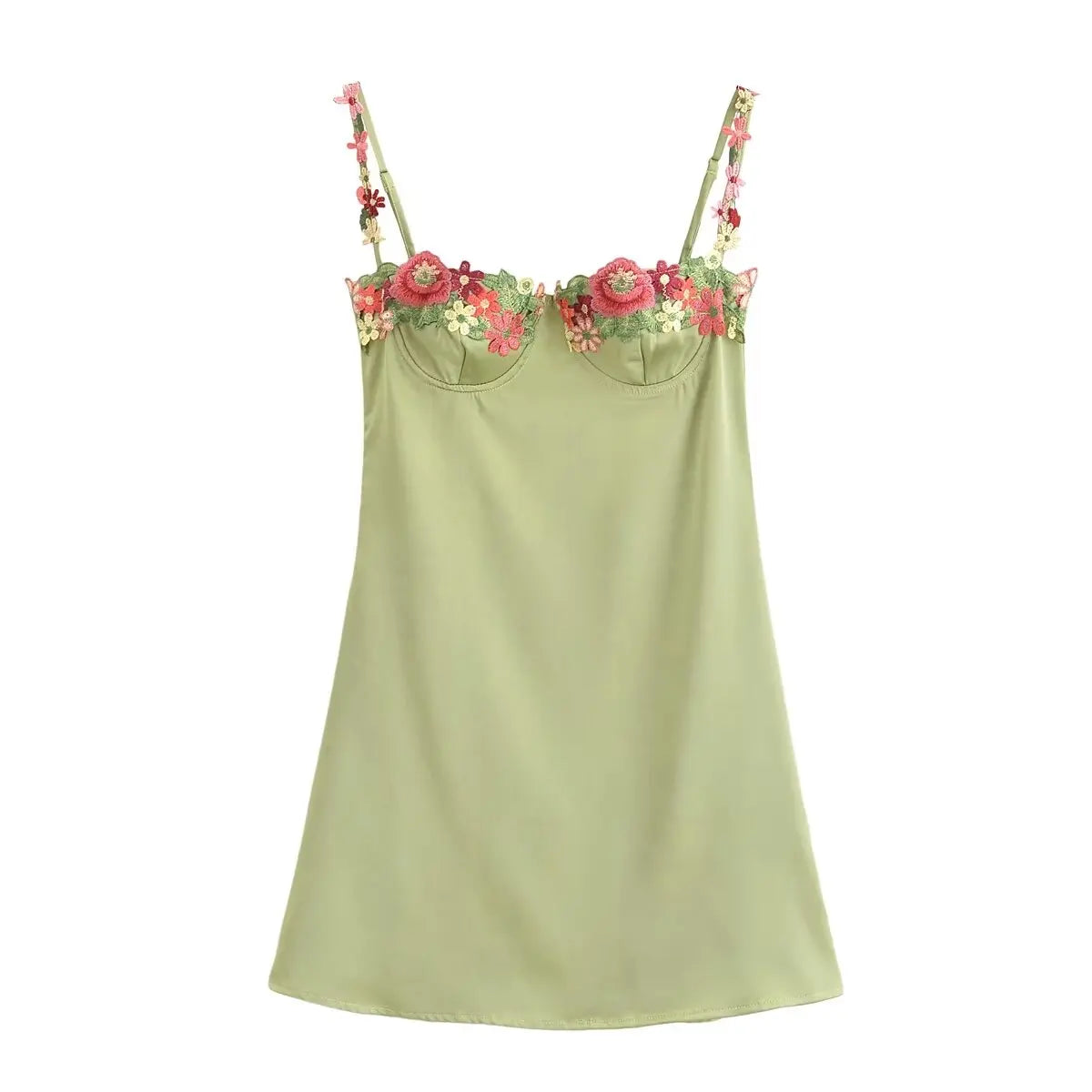 Aiertu New Fashion Women Floral Embroidery Sling Mini Sexy Dresses Summer Party Robe Aiertu