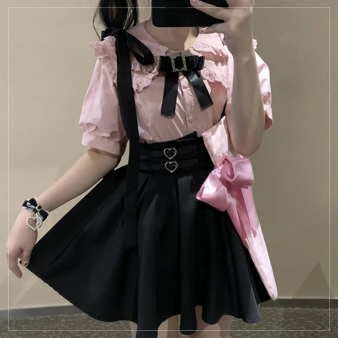 Aiertu Japanese Lolita High Waist Mini Suspender Skirt Y2k Aesthetic Sweet Women Solid Streetwear Gothic Jk Saia Feminina Harajuku Jupe Aiertu