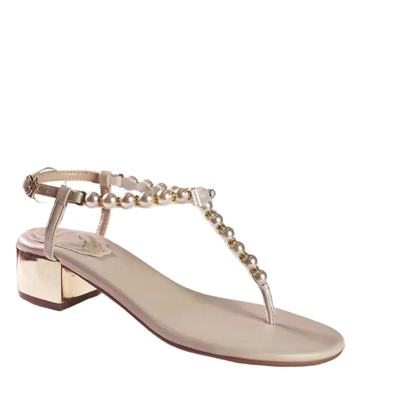 AIERTU  -  New Womens Shoes French Romantic High Heeled Sandals for Woman Fashion Imitation Pearl Casual Shoes Designer Shoes Zapatos Mujer Aiertu