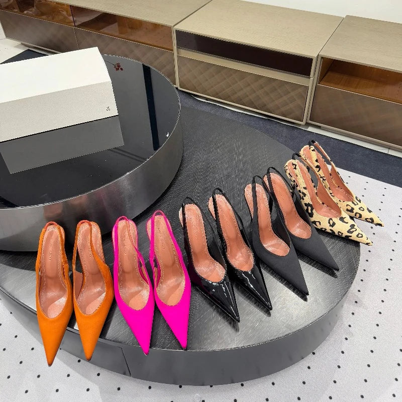 AIERTU  -  Fashion Summer New High Heels Women's Thin Heels Pointed Sexy Sandals Women's Empty Shoes Aiertu