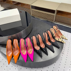 AIERTU  -  Fashion Summer New High Heels Women's Thin Heels Pointed Sexy Sandals Women's Empty Shoes Aiertu