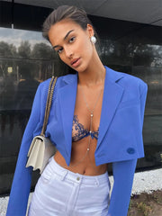 Aiertu Fashion Chic Jacket Women's Blazer Suits Green New Blazers for Women Cropped Coats Jacket Summer Casual Outfits Blazer Women Aiertu