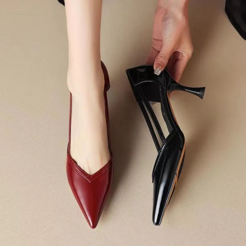 Mid Heel Office & Career Sandals Slip-on Solid Shoes Female 2024 Hot Sale Shallow Thin Heels Classics Women's Sandals Sandálias Aiertu