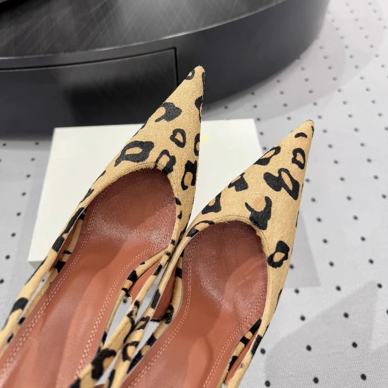 AIERTU  -  Fashion Summer New High Heels Women's Thin Heels Pointed Sexy Sandals Women's Empty Shoes Aiertu