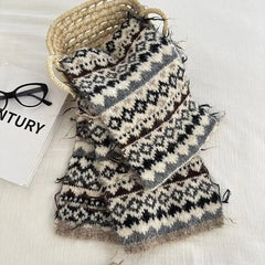 AIERTU  -  Women's Winter Scarf Sweet Warm Fel Island Style Knitted Wool Scarf High End Retro Thickened Warm Woolen Scarf Fashion Scarf Aiertu