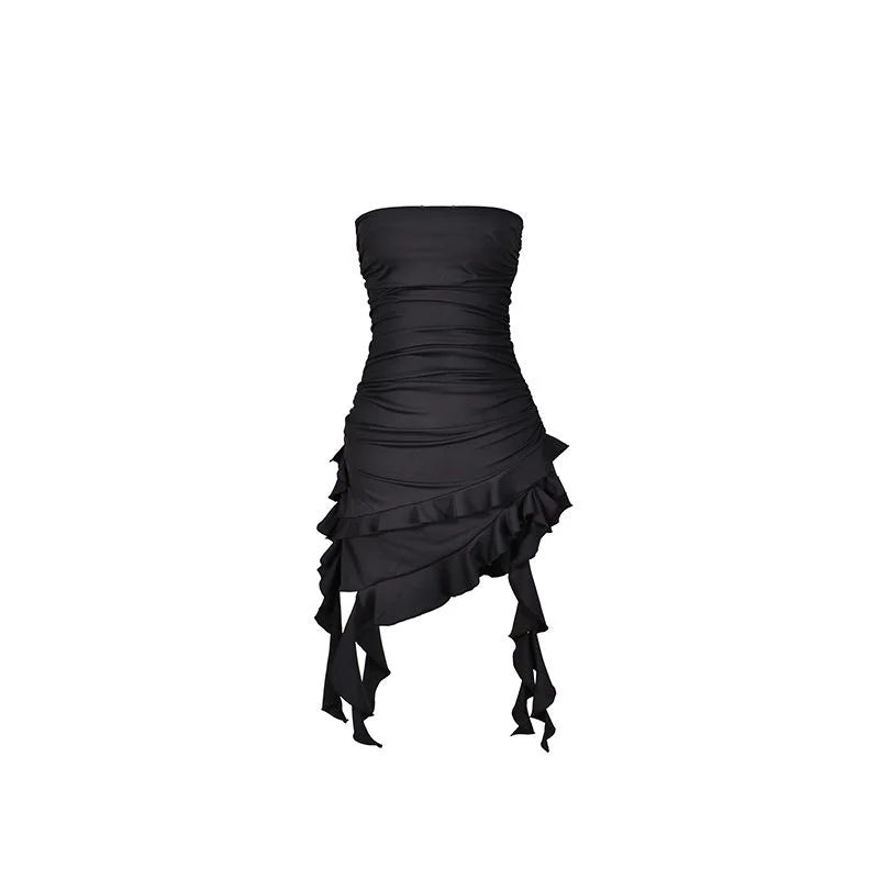 Aiertu DRESS TO IMPRESS Summer Sexy Mini Dress Women Sleeveless Strapless Streetwear Backless Bodycon Black Dress Party A-LINE Dresses Y2k aiertu