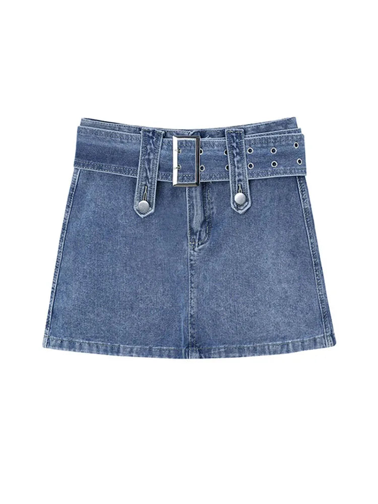 Aiertu Women Denim Shorts Skirt Vintage Streetwear A-line Jeans Skirts Casual All Match Female Slim Package Hip Mini Skirt Summer Aiertu