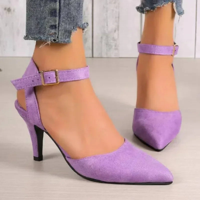 2024 Hot Sale Fashion Baotou Women Pumps Solid Color Outdoors Sexy Party Slender Heel High Heels Women's Sandals Plus Size 43 Aiertu