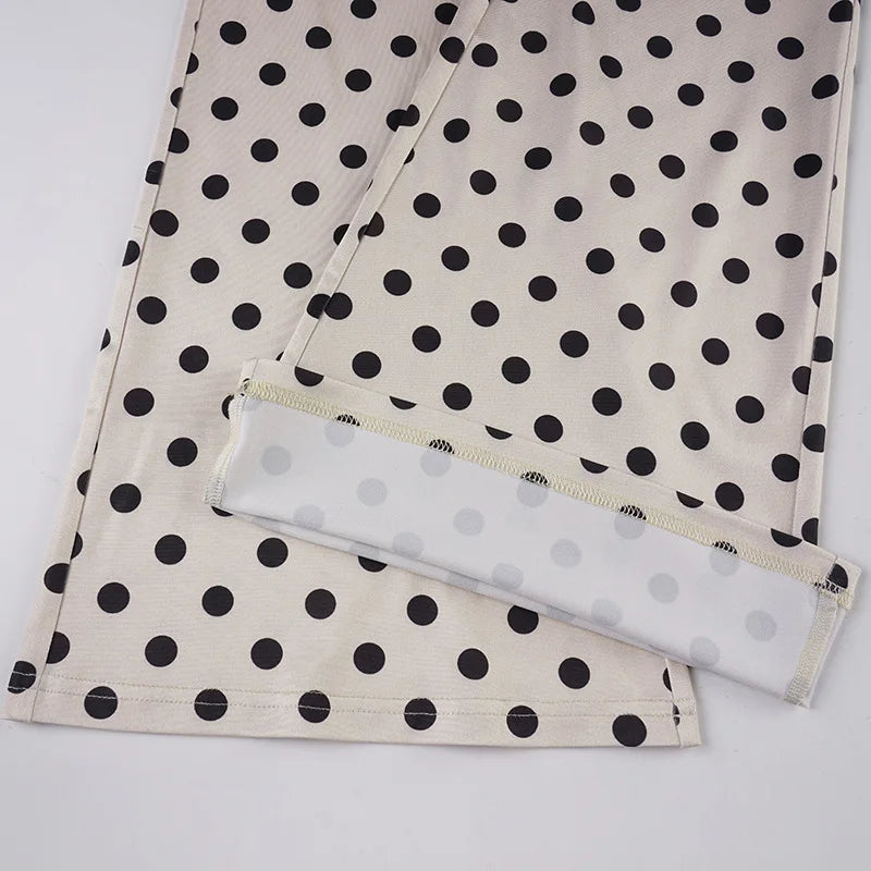 AIERTU  -  Retro Polka Dot Printed Micro-pull Pants Autumn New Loose Casual Low-rise Trousers Aiertu