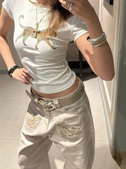 AIERTU  -  Summer Women Midi Skirts Denim Skirts 2000s Aesthetic Korean College Style Y2k Abi American Retro Harajuku Shoujo Jean Skirt New Aiertu