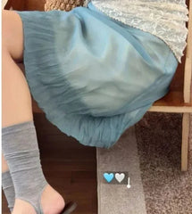 AIERTU  -  Candy Color Positioning Wrinkle Versatile Fit Side Zipper Double Tier Skirt Aiertu