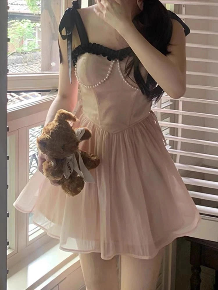 Aiertu Women Fashion New Solid Sweet Mini Dress Vintage Casual A-Line Party Birthday One Pieces Vestidos Female Clothes Summer Robe Aiertu