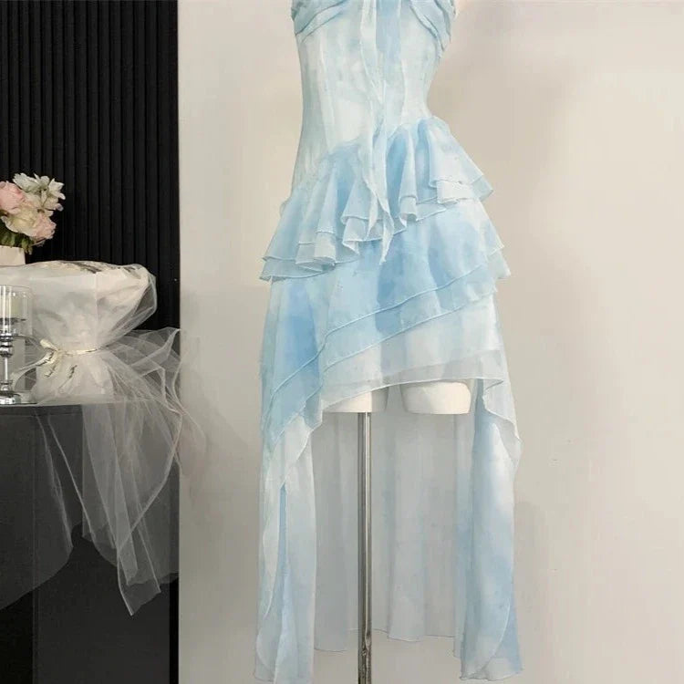 Aiertu - Aquatic Songs and Marine Roses Dress Mermaidcore Kawaii Academia Y2K Cottagecore Coquette Fairycore Dollette Princesscore Aiertu