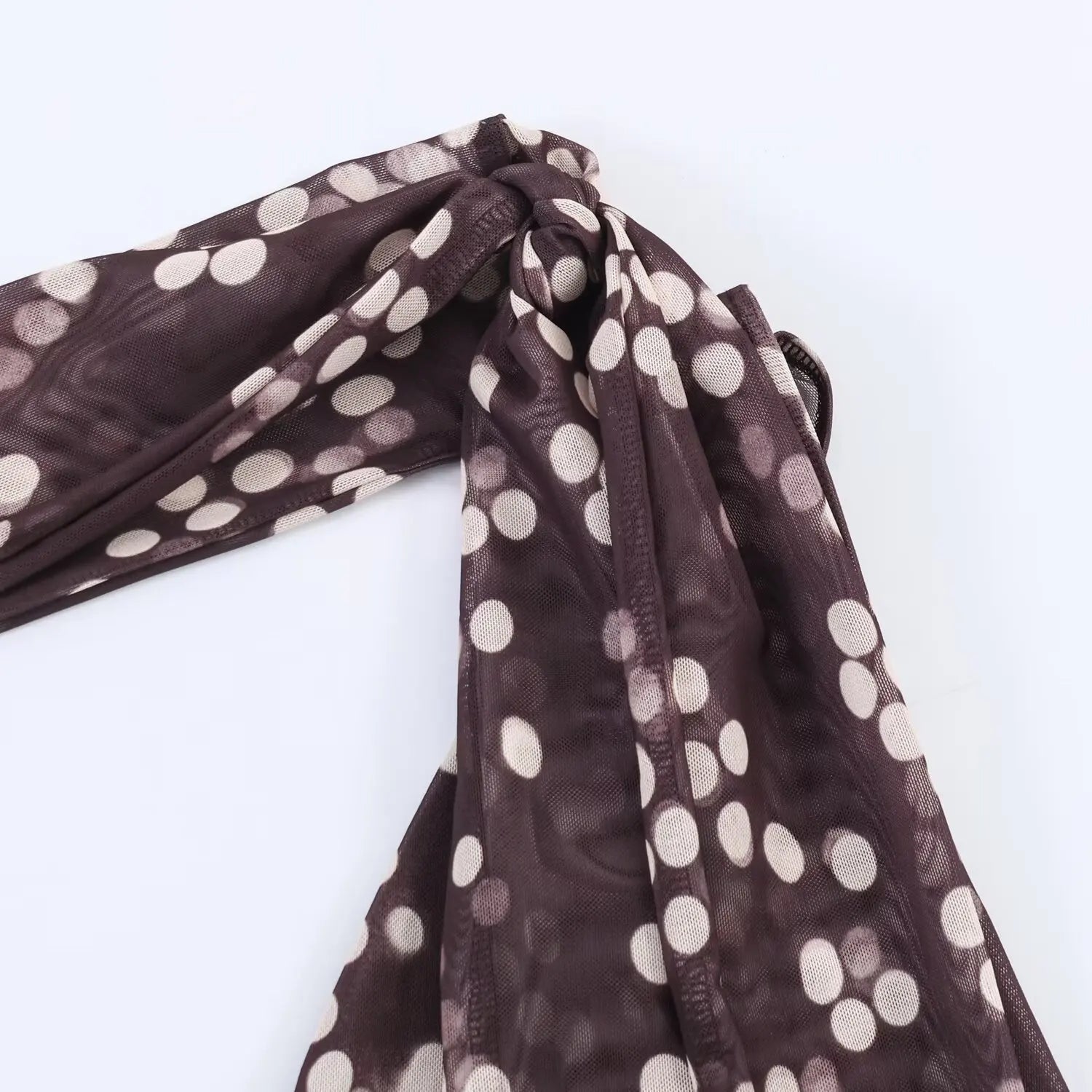 AIERTU  -  New Summer Polka Dot Chiffon Dress Women Sexy V-Neck Sleeveless Scarf Collar Midi Vestidos Elegant Retro Party Prom Sun Dress Aiertu
