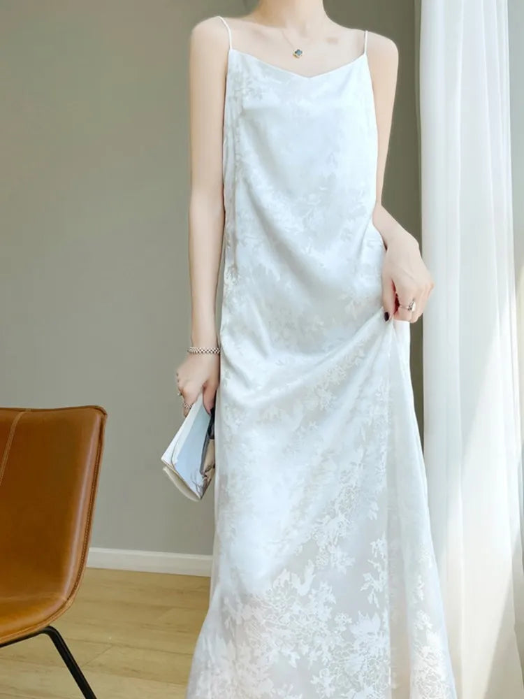 Aiertu Summer Women Fashion Elegant Bodycon Midi Dress Spaghetti Strap Vintage Slim Party Evening Clothes Female Long Robe New Clothes Aiertu