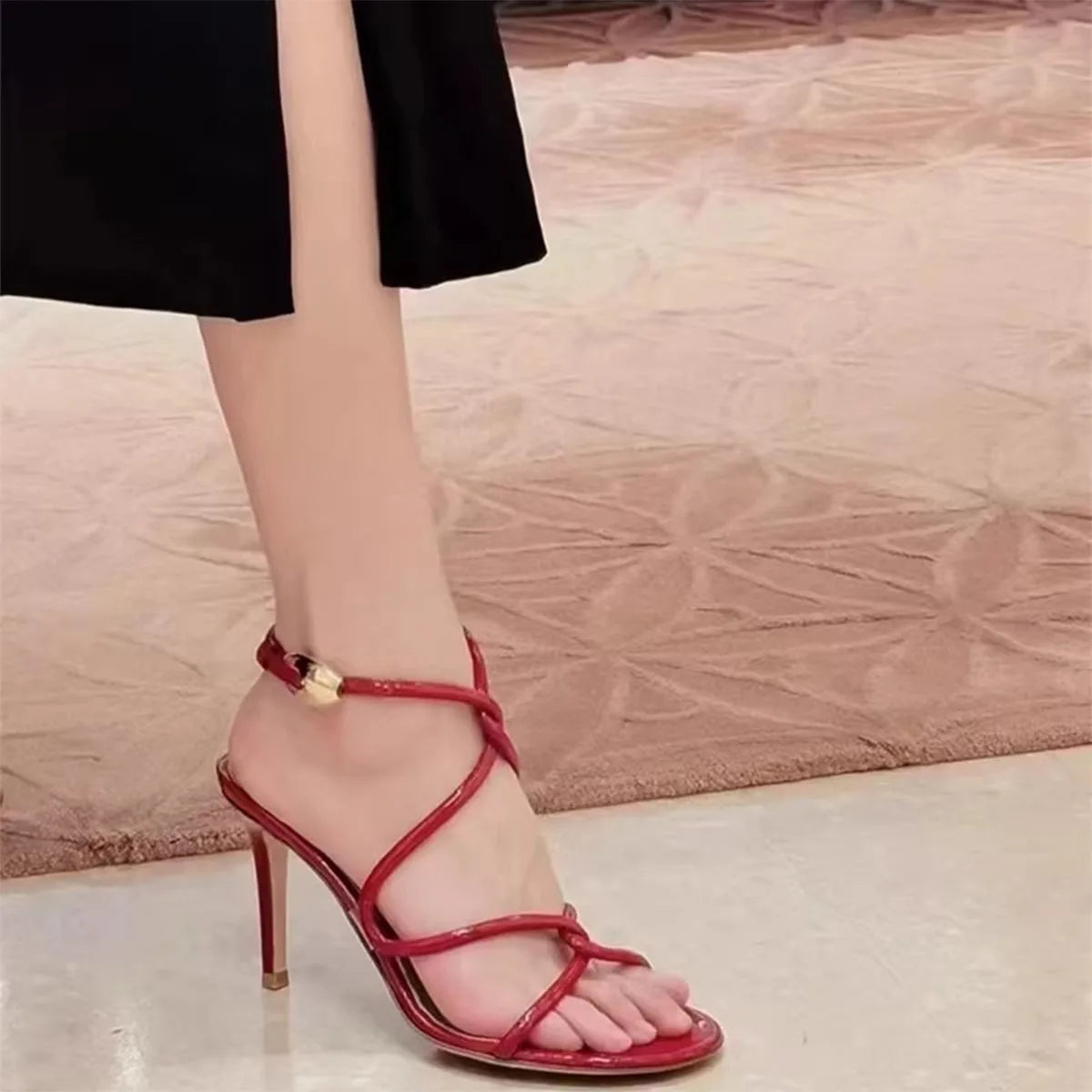 AIERTU  -  Snake-shaped Laces Thin Heel Women Sandals Round Toe Sexy Women's Stiletto Heel Sandals Versatile Open-Toe Sandals Aiertu