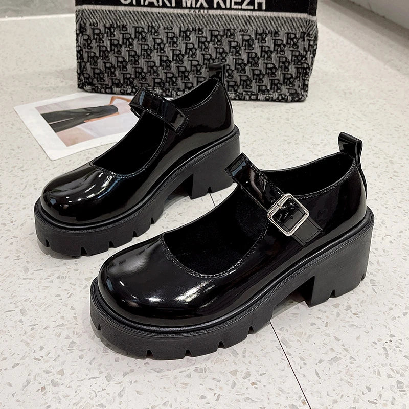 Aiertu Shoes Platform Shoes Heels  Women Japanese Style Vintage Pumps for Women College Student Women's Shoes Aiertu