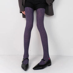 AIERTU  - Women Tie Dye Ribbed Tights High Waist Stretch Pantyhose Retro Y2K Soft Stockings for Autumn Winter Streetwear Aiertu