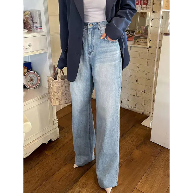 Aiertu Women Jeans with Heart Vintage Y2k 90s Aesthetic Baggy Denim Trouser 2000s Harajuku Kawaii Wide Cowboy Pants Trashy Clothes 2024 Aiertu