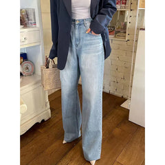 Aiertu Women Jeans with Heart Vintage Y2k 90s Aesthetic Baggy Denim Trouser 2000s Harajuku Kawaii Wide Cowboy Pants Trashy Clothes 2024 Aiertu