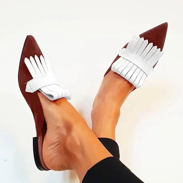 Aiertu Pointed Toe Big Size Shoes Woman Casual Female Sneakers Low Heels Flats Fringe Large Size Dress New Tassel Scandals Lace-Up Slip Aiertu