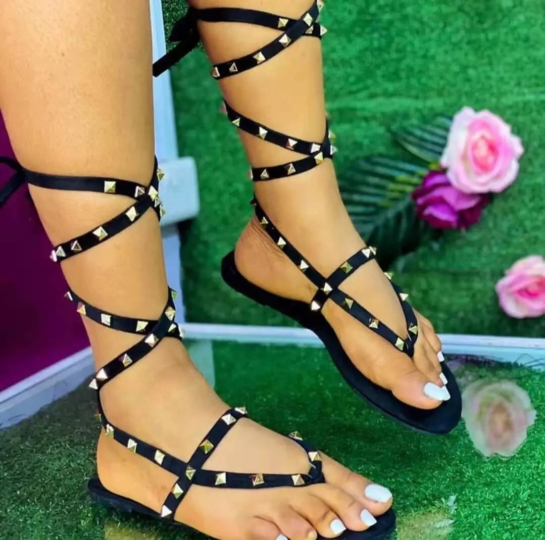 AIERTU  -  Women's Sandals Summer Strap Open-toe Sandals Women Round Toe Flat Outdoor Beach Leopard Slippers Female Shoes Aiertu