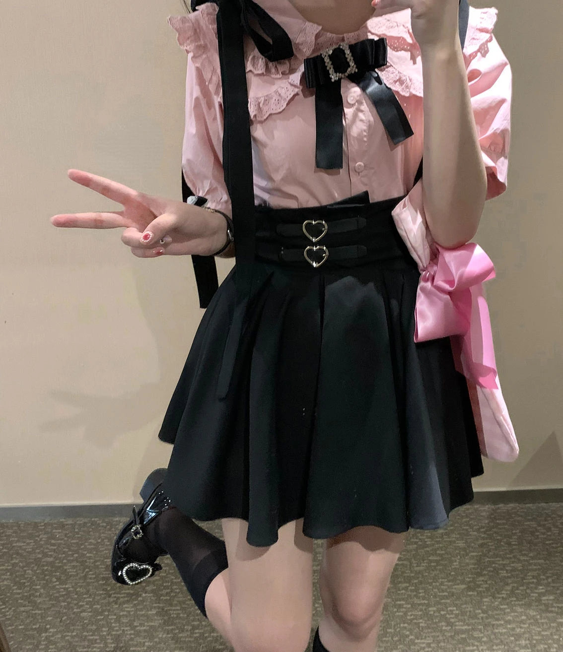 Aiertu Japanese Lolita High Waist Mini Suspender Skirt Y2k Aesthetic Sweet Women Solid Streetwear Gothic Jk Saia Feminina Harajuku Jupe Aiertu