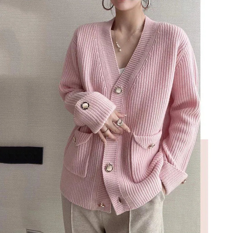 New Oversized Women's Sweater Cardigan Jacket Autumn Winter Loose Warm Sweaters Coat Female Casual Knit Sweaters Outerwear Aiertu