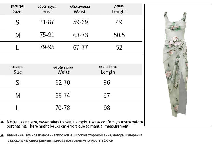 Aiertu Sexy summer suit Rose printed cultivate one's morality fashion suits Condole belt vest Tall waist sexy open fork skirt Aiertu