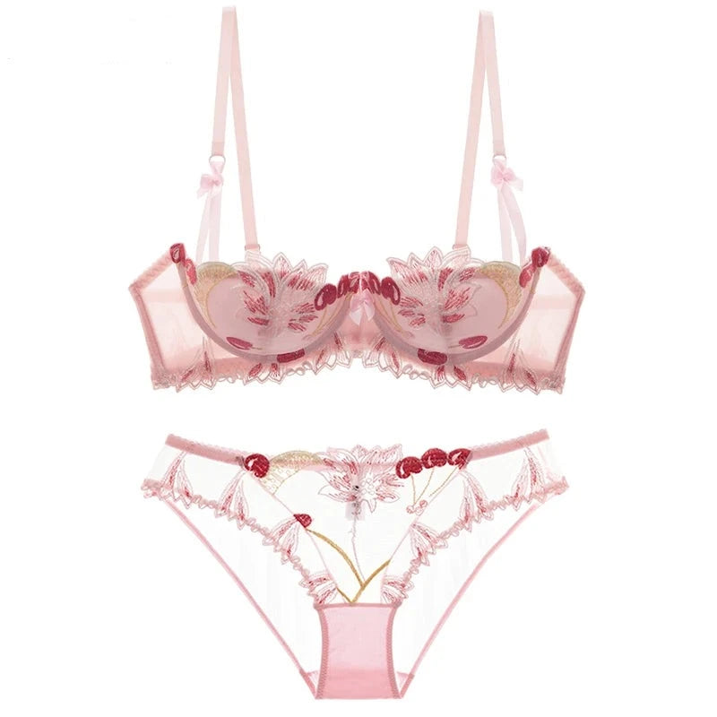 Aiertu Women Two-piece Sets Pink Bra and Underwear Set Bikinis Panties Briefs Lingeries Underpant Female Panty Intimates Underwear Set Aiertu