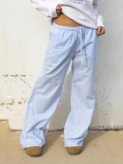 Aiertu Y2k Striped Pants Women Casual Blue High Waist Wide Leg Trousers Oversized Korean Style Red Spring New in Pants Harajuku Aiertu