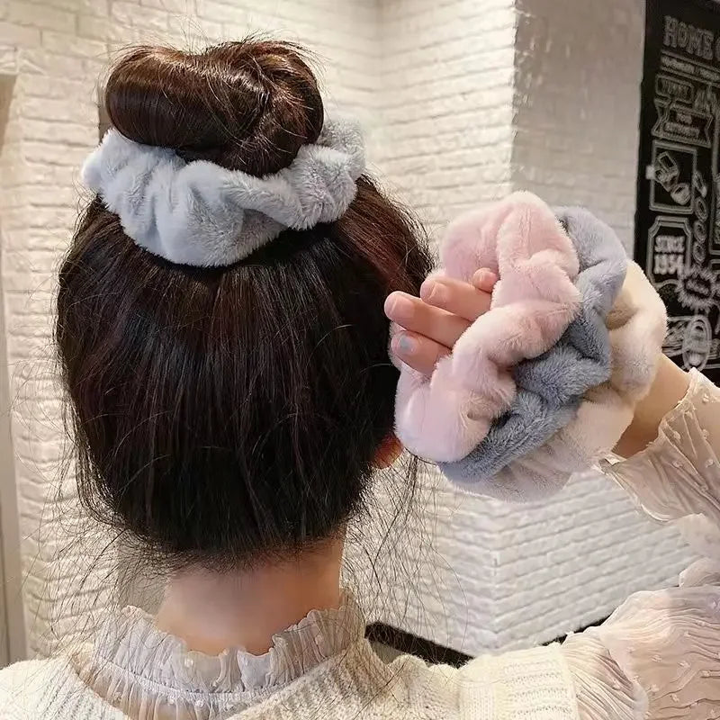 Aiertu Autumn Winter New Sweet Plush Soft Girls' Women Pompom Hair Ties Elastic Hair Band  Ropes  Accessories Headwear aiertu