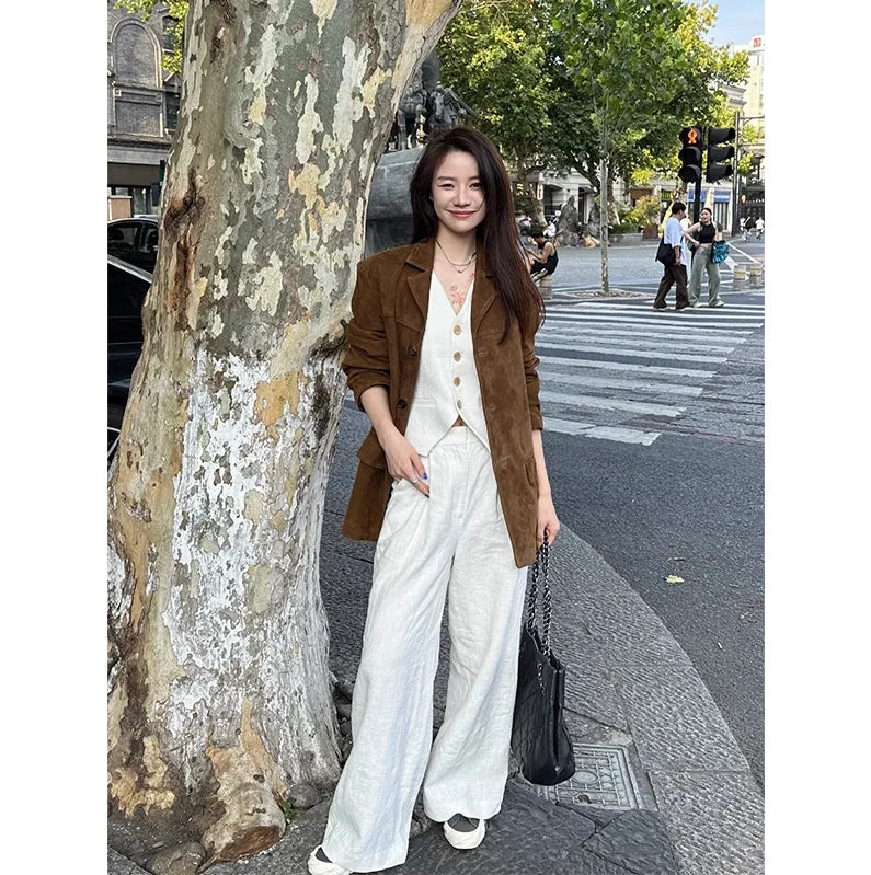Aiertu Winter Korean Style Leather Jacket Women Casual Warm Loose Elegant Coats Female Fashion Office Lady Casual Moto Jackets Y2k Aiertu