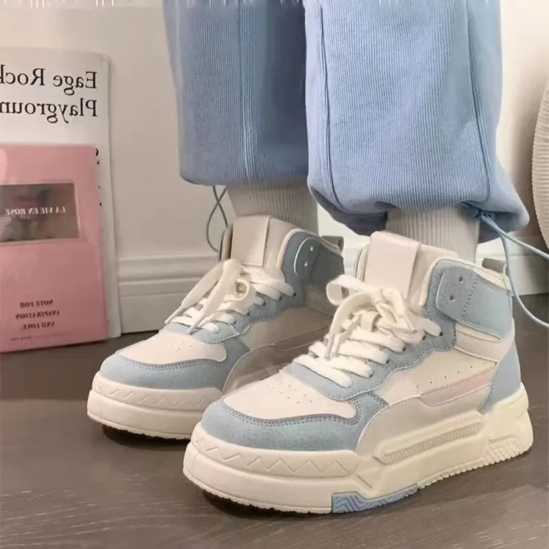 Aiertu Blue Platform Sneakers Women's Sports Shoes Vintage Casual Vulcanize Kawaii Lolita Harajuku School Boot Female Flats New Trend Aiertu