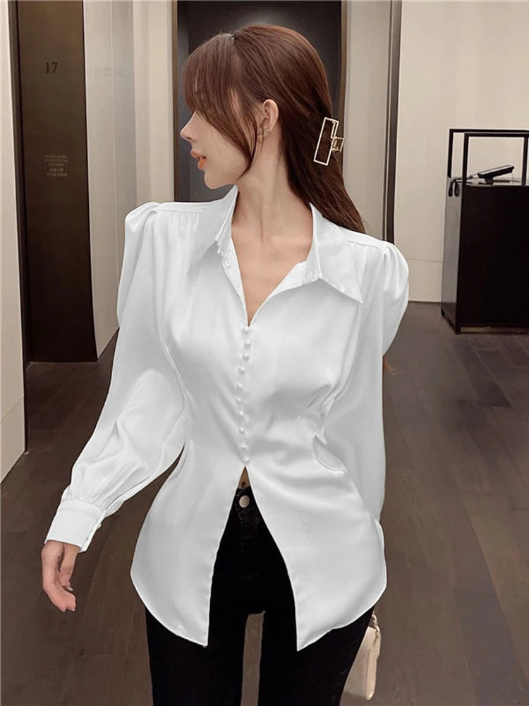 Aiertu Office Ladies Blazer Jacket Women Turn Down Collar Single Breasted Korean Casual White Vintage Outerwear Stylish Tops Aiertu