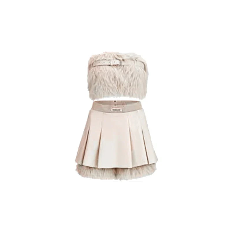Aiertu Sexy 3 Piece Skirt Set Women Casual Long Sleeve Coat + Bodycon Tube Tops + Sweet Mini Skirt Evening Party Clothing Autumn Aiertu