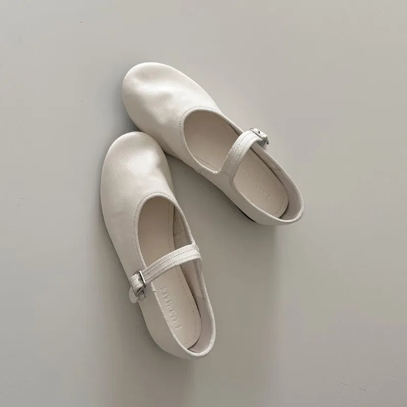 AIERTU  -  New Women's Mary Jane Shoes Exquisite Soft Leather Casual Shoes for Woman French Style Flat Shoe Designer Shoes Zapatos De Mujer Aiertu