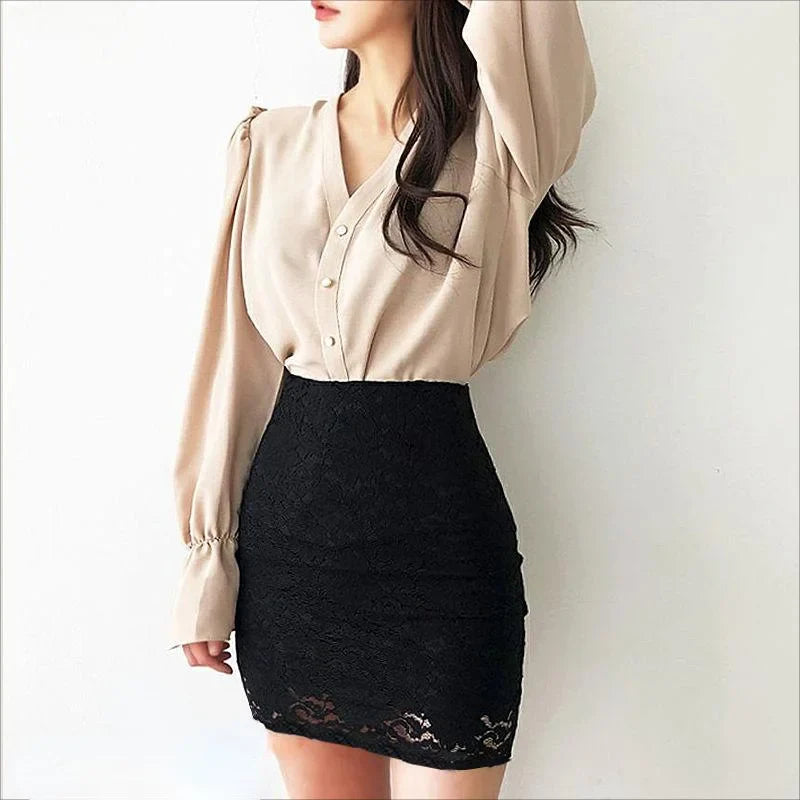 Aiertu Lace Skirts for Woman Wrap White Tight Women's Skirt Midi Clothes Korean Style Premium High Quality Vintage Trend Stylish aiertu