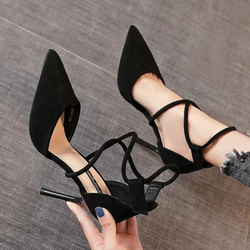 Newest Style High Heels Sexy Pumps Women Shoes 9cm Wedding Shoes for Women Bride Shallow Pointed Single Shoes Aiertu