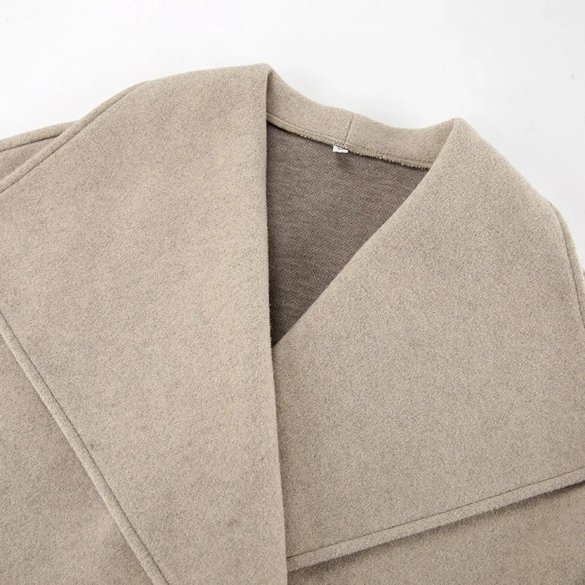 Autumn and Winter New Lapel Loose Casual Jacket Fashion Temperament Coat Women's Clothing Aiertu